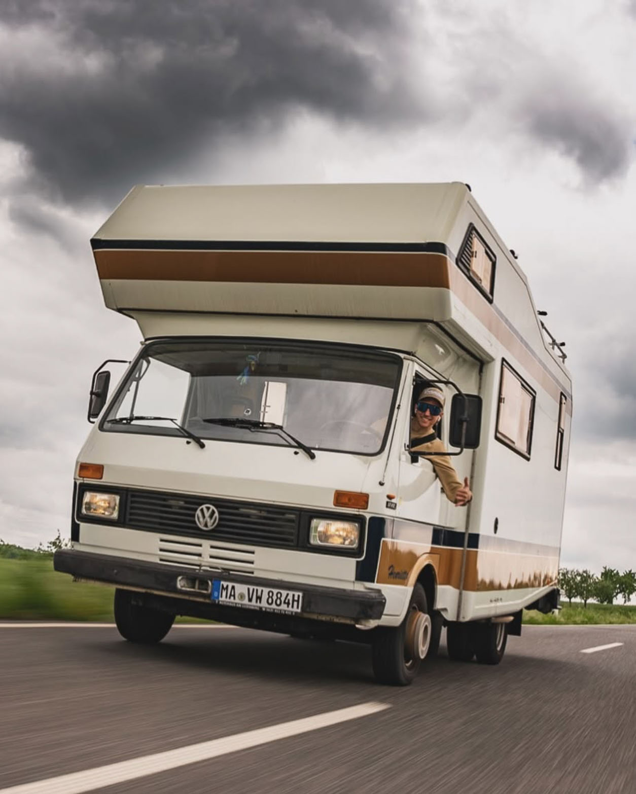 Young man in Old RV