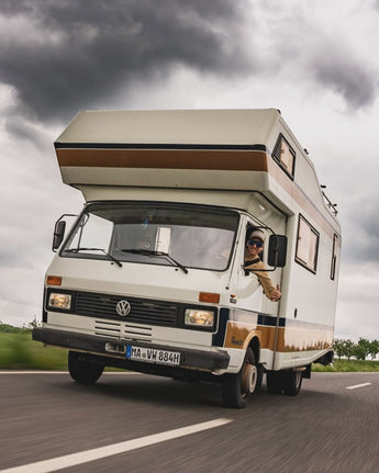 Young man in Old RV