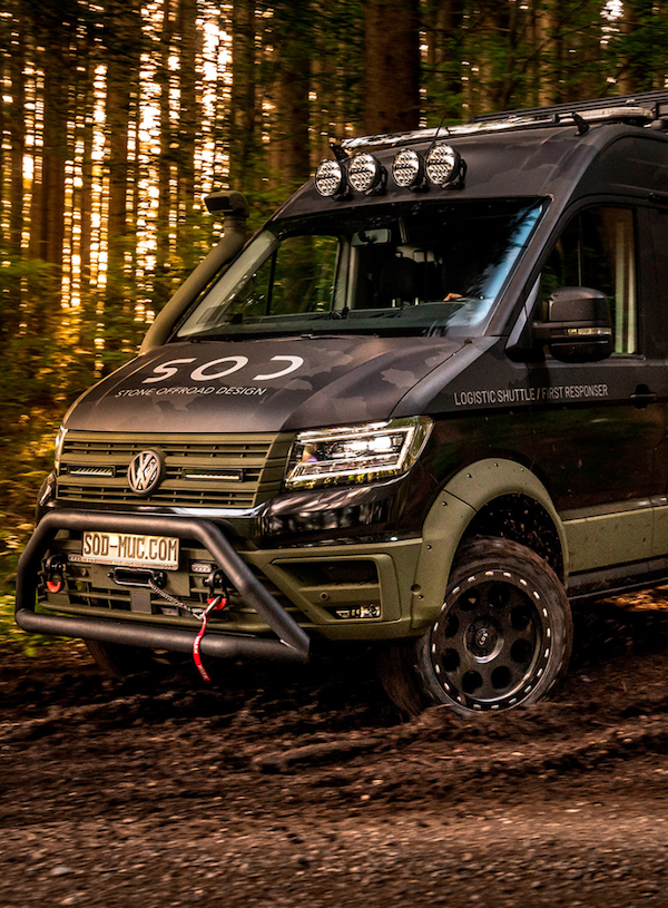 Campervan in the forest